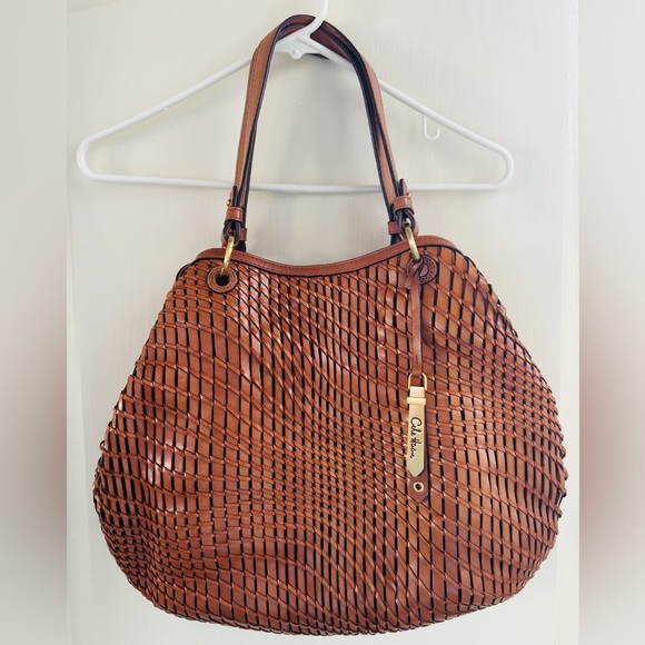 Cole Haan Limited Edition Genevieve Open Weave Leather Tote Woodbury - Picture 1 of 8